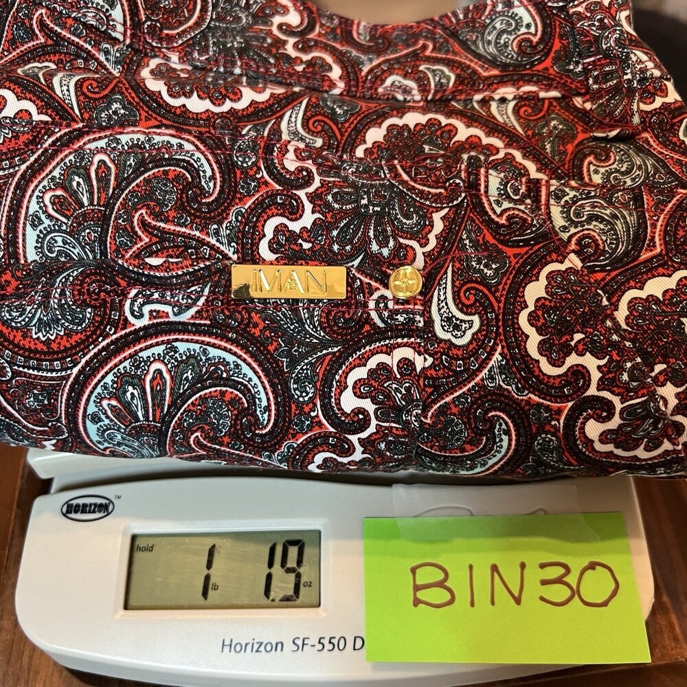 IMAN - Burgundy Paisley Jeans Women's Size 16 Petite Bootcut - Picture 11 of 11